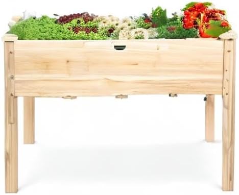 Best Choice Products 48 x 24 x 30 Inches Raised Garden Bed, Elevated Wood Planter Box Stand for Backyard, Patio, Balcony with Bed Liner, 200 Pound Capacity - Natural