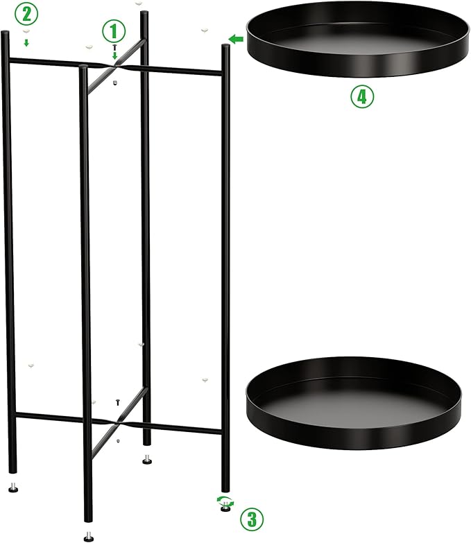 OVICAR Plant Stand Indoor Outdoor - Flower Pot Holder Metal Plant Rack Organizer , 2 Tiers Tall Planter Display Storage Shelf For Home Garden Patio Bathroom Office Living Room Balcony Corner(Black)