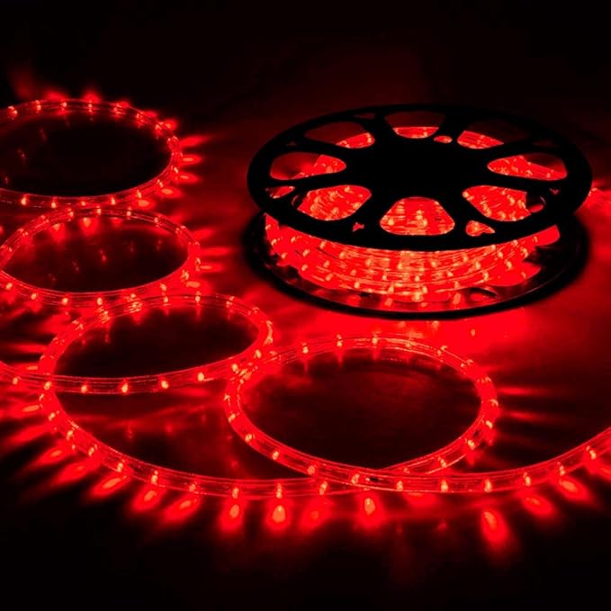 100ft LED Rope Lights Outdoor, 720 LED Connectable and Flexible Tube Lights with 8 Modes, Waterproof LED Rope Lighting for Garden, Patio, Pool, Bedroom, Party, Indoor Outdoor Christmas Decor (Red)