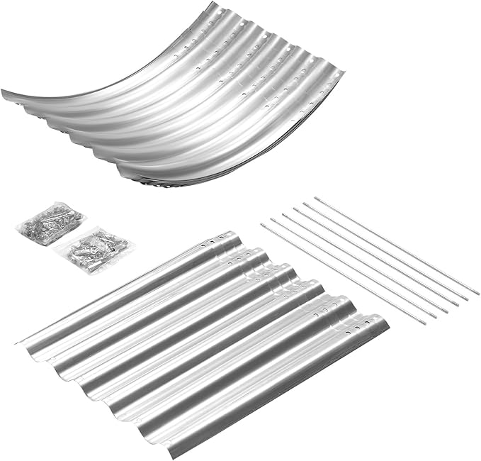 Land Guard 6x3x1.5ft Galvanized Raised Garden Bed Kit, Metal Planter Boxes Outdoor, Oval Metal Raised Garden Bed for Vegetables, Flowers (Silver)