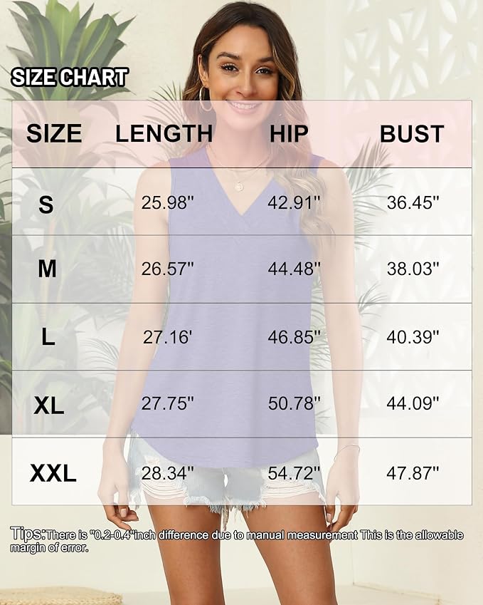 EyMuse 3 Pack Women's V Neck Tank Tops Summer Casual Sleeveless Basic Tee Shirts 2026 Fashion Beach Vacation Clothes