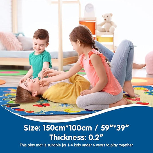 Booooom Jackson Vibrant Classroom Rug Alphabet Rug for Kids Learning and Play,ABC Rug for Kids Room Playroom Nursery,Reading Rug,Baby Toddlers Non Slip Kids Rug,Rainbow Rug,Colorful ABC Carpet Rug