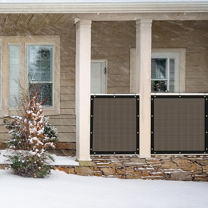 UPGRADE Privacy Fence Screen 4'x14' Brown Outdoor 90% Visibility Blockage 170 GSM Mesh Shade Cover Panels for Backyard,Balcony,Home Decoration with Zip Ties,Customized Avaliable