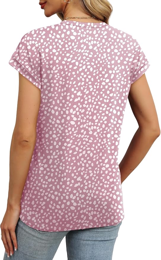 Alaroo Womens Summer Tops Short Sleeve Shirts Crew Neck Tshirt Cute Trendy Tunic Blouses (S-3XL)