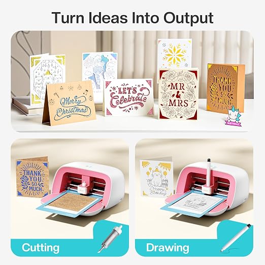 Likcut Vinyl Cutter Machine Cardstock Creator Bundle with Carrying Case & Accessories - Create a Sticker Machine, Portable Vinyl Printer for HTV, Cardstock and Creative DIY Joy