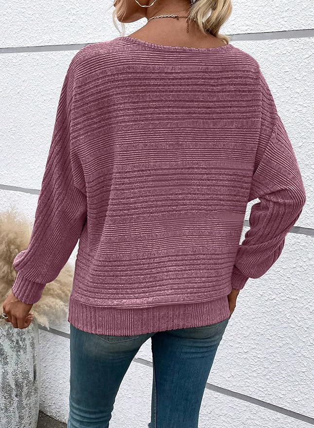 Womens Long Sleeve Shirts Crewneck Tunic Tops Pullover Sweaters Business Casual Blouses Fall Fashion 2026