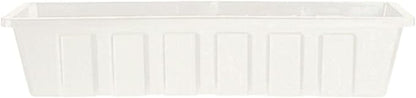 Root & Vessel Poly-Pro Plastic Flower Box Planter, White, 36-Inch