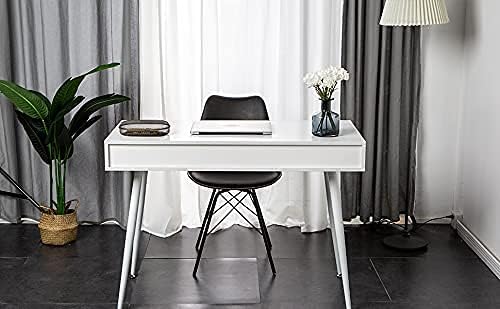 soges Mid Century Desk with Drawers, 3-Drawer Writing Study Desk, 43.3 inches Home Office Computer Desk for Small Space, Multifunctional Vanity Table Desk, White