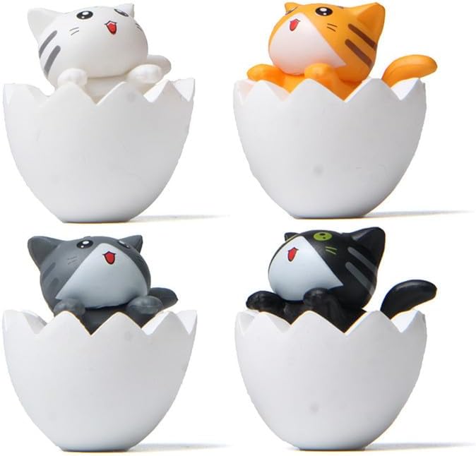 Cute and Compact Office Desk Decorations Cat in Eggshell Desk Ornament Shelf Decor Home Decor Bookshelf Decorative Objects Tabletop Decor