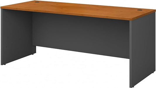 Bush Business Furniture Series C 72W Office Desk in Natural Cherry, Large Computer Table for Home and Professional Workplace