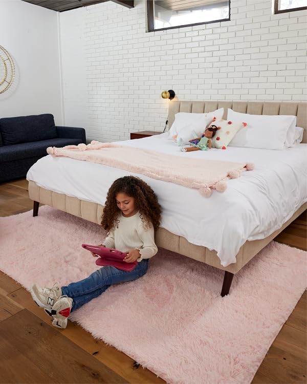 Ophanie Machine Washable 5x8 Rugs for Living Room,Pink Fluffy Carpet Large Fuzzy Plush Shag Comfy Soft, Non-Slip Indoor Floor Carpet,for Kids Boys Girls, Room,Bedroom,Playroom, Home Decor Aesthetic