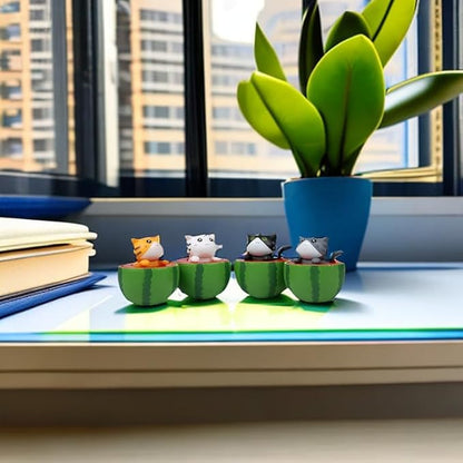 Cute and Compact Office Desk Decorations Cat in Eggshell Desk Ornament Shelf Decor Home Decor Bookshelf Decorative Objects Tabletop Decor