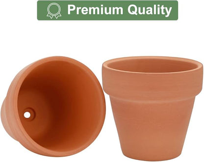 32pcs Small Mini 2" Terracotta Pot Clay Ceramic Pottery Planter, Cactus Flower Nursery Terra Cotta Pots, with Drainage Hole, for Indoor/Outdoor Succulent Plants, Crafts, Wedding Favor
