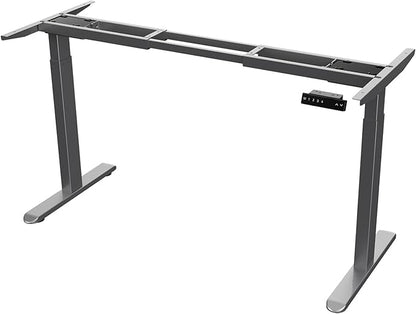 AIMEZO Standing Desk Frame, Dual Motor Electric Height Adjustable Sit Stand Desk Frame with 4 Memory Preset Button, USB Charging Port for Home Office (2 Tier Legs, Gray)