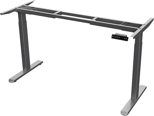 AIMEZO Standing Desk Frame, Dual Motor Electric Height Adjustable Sit Stand Desk Frame with 4 Memory Preset Button, USB Charging Port for Home Office (2 Tier Legs, Gray)
