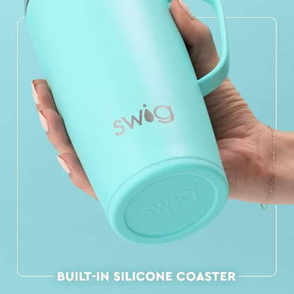 Swig Life 22oz Insulated Travel Mug with Handle & Lid, Bourbon Barrel | Triple Insulated Stainless Steel - Handle & Lid Included - Keeps Coffee Hot or Cold - Cup Holder Friendly