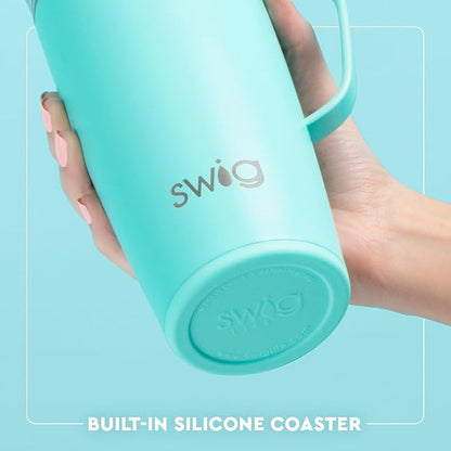 Swig Life 22oz Insulated Travel Mug with Handle & Lid, Candy Crush | Triple Insulated Stainless Steel - Handle & Lid Included - Keeps Coffee Hot or Cold - Cup Holder Friendly
