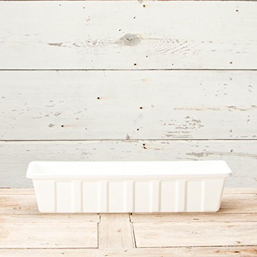 Novelty Poly-Pro Plastic Flower Box Planter, White, 24-Inch