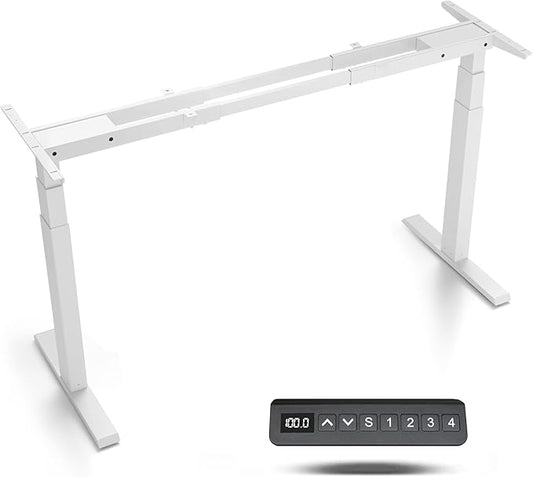 Standing Desk Frame Dual Motor- 3 Tier Standing Desk Legs, Adjustable Desk Frame, Sit Stand Desk Frame，White Frame