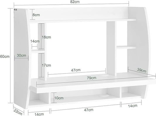 Haotian Folding Home Office Table Desk Workstation Computer Desk with Storage Shelves, Trestle Desk, White FWT18-W