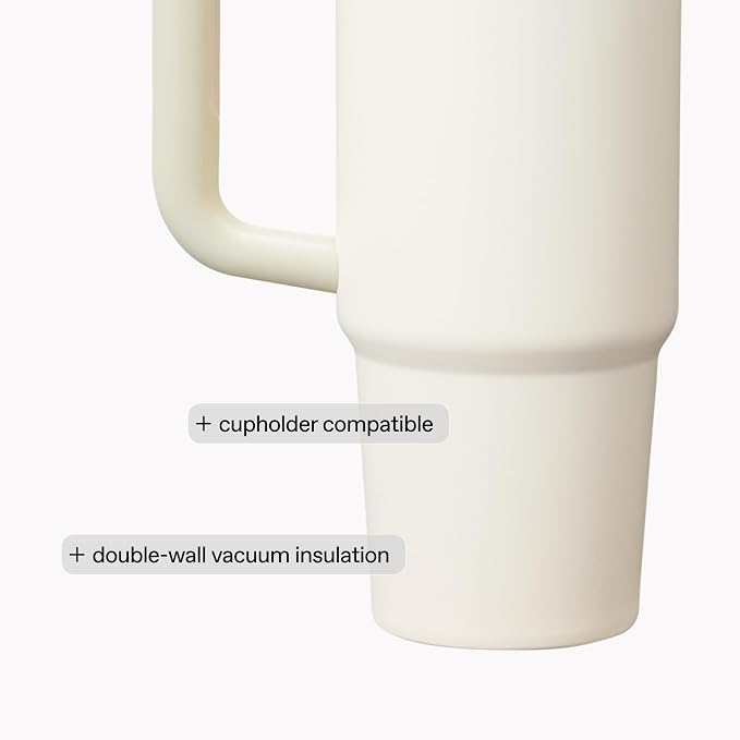 STANLEY Quencher H2.0 Flow State Tumbler, 40 oz, Dark Navy | Handle and Straw | 3-Position Lid | Cup Holder Compatible for Travel | Insulated Stainless Steel Cup | BPA-Free