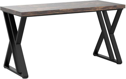 55 Inch Large Simple Industrial Computer Desk Study Writing Table Home Office Workstation,Rustic Brown