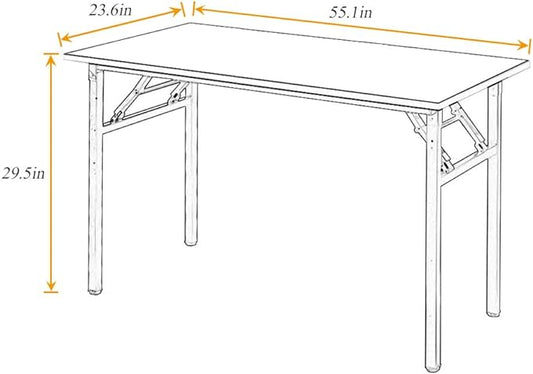 Computer Desk,55" Modern Simple Style Folding Tables,Home Office Writing Desk, Space Saving Foldable Table, No Install Needed