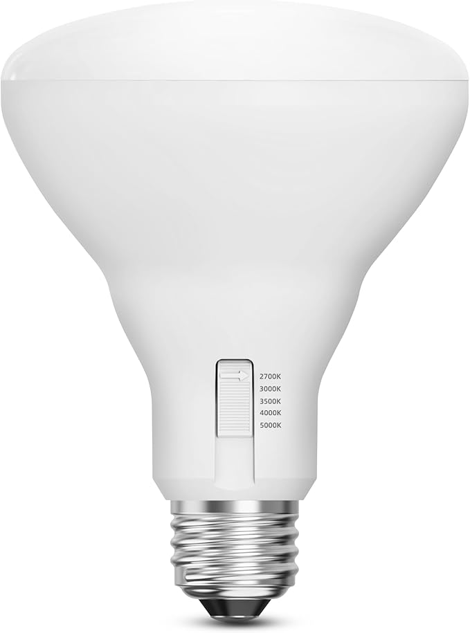 Feit Electric BR30 LED Flood Light Bulb, 65W Equivalent, Dimmable, 5CCT, Adjustable White, 650 Lumens, Indoor/Outdoor Residential & Commercial Use, 17,000-Hour Lifespan, BR3065DM5CCTCA15K/6, 6-Pack