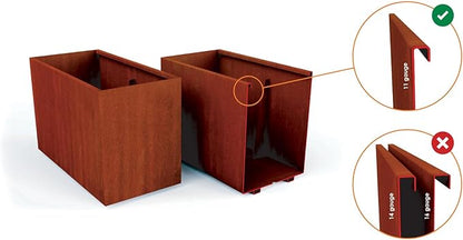 Plantercraft Large Round Planters for Outdoor Plants 20x20 Inch - Corten Steel Planter, Heavy Duty Modern Metal Pot for Front Porch, Patio & Garden Decor | Develops Natural Rust Patina