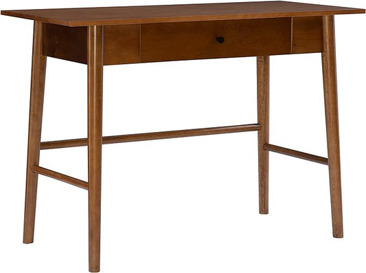 Linon Melissa Mid-Century Walnut Desk, 42" W x 19" D x 30" H