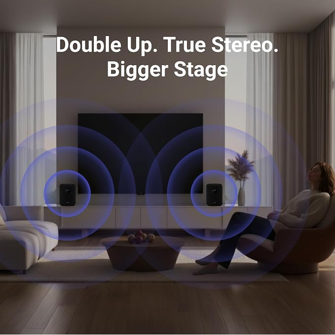 WiiM Sound Smart Speaker with 1.8″ Touch Display, Hi‑Res 24‑bit/192 kHz, AI RoomFit™ Room Correction, 100W Peak, Wi‑Fi 6E/Bluetooth 5.3, Multi‑Room & Stereo Pairing, Remote Included, Black