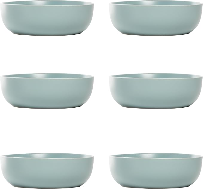 10 Strawberry Street Wazee Matte Coupe Dinnerware, Bowl, Mineral Blue, Set of 6