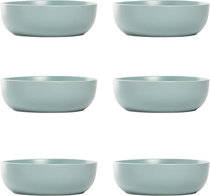 10 Strawberry Street Wazee Matte Coupe Dinnerware, Bowl, Mineral Blue, Set of 6