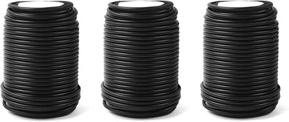 Decoroca Soft Plant Ties for Support - 65.6' Reusable Waterproof Plant Wire, Garden Twist, Office Organization and Decoration Binding（3pcs/Black）