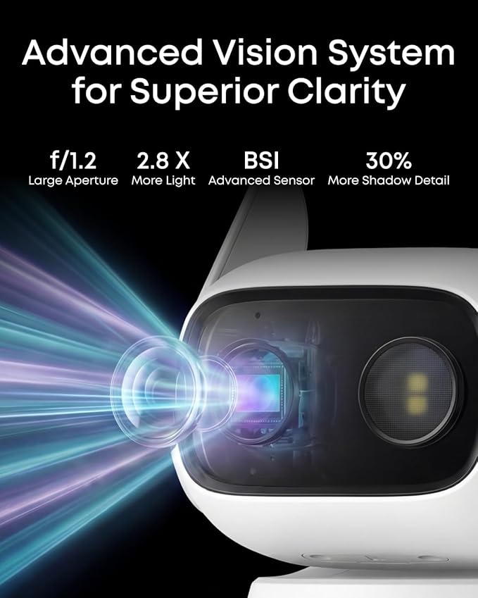 eufy Security Indoor&Outdoor Camera C31,2-Pack with HomeBase Mini(64GB Included),IP66,Spotlight-Free Color Night Vision,360°Pan&Tilt, AutoTracking,Human/Car/Pet/Cry Detection,24/7 Recording