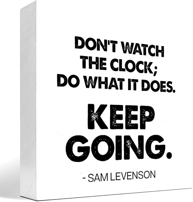 Keep Going Wood Box Signs,Inspirational Quote Wood Plaque Sign Desk Decor,Rustic Motivational Wooden Block Sign Decor for Home Office Shelf Desk Table Decoration C1069