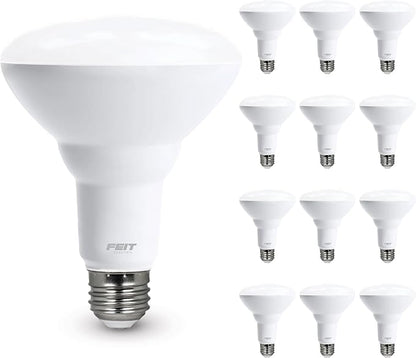 Feit Electric BR30 LED Light Bulb, 65W Equivalent, Dimmable, 650 Lumens, E26 Standard Base, 2700K Soft White, 90 CRI, Recessed Can Light Bulbs, 12-Year Lifetime, BR30DM927CA10K/MP/12, 12 Pack