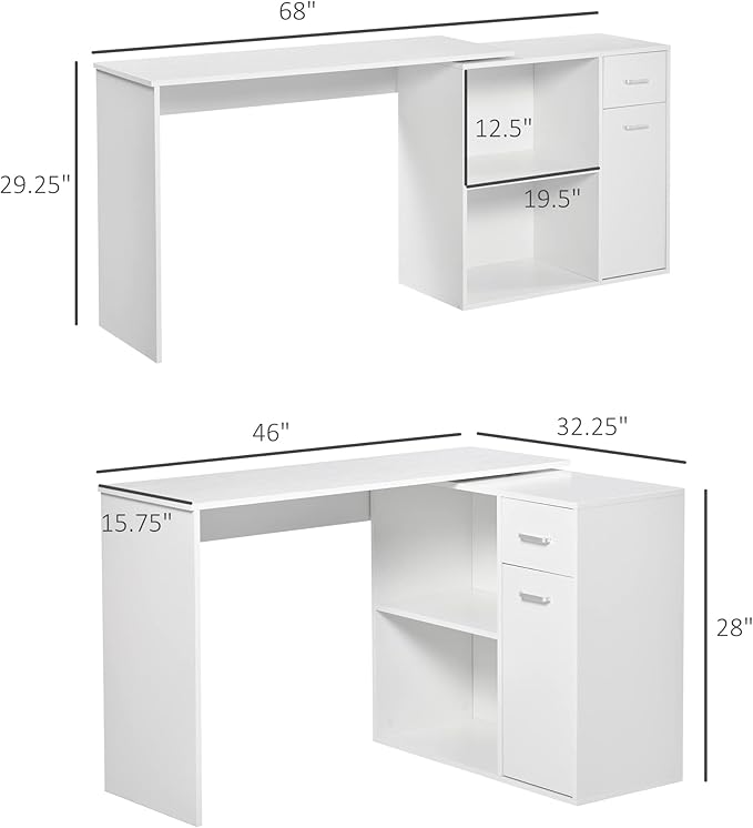 NicBex Kimberly-DW-00214-LWJ Home Office Desks, 46"x15.75"x29.25", White