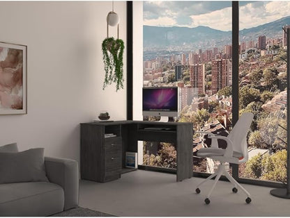 NicBex Kimberly-DW-00198-LWJ Home Office Desks, 47.2"x41.3"x30.4", Smokey Oak