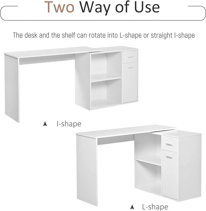 NicBex Kimberly-DW-00214-LWJ Home Office Desks, 46"x15.75"x29.25", White