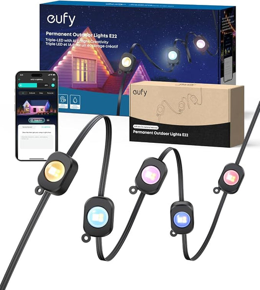 eufy Permanent Outdoor Lights E22, 150ft, Black