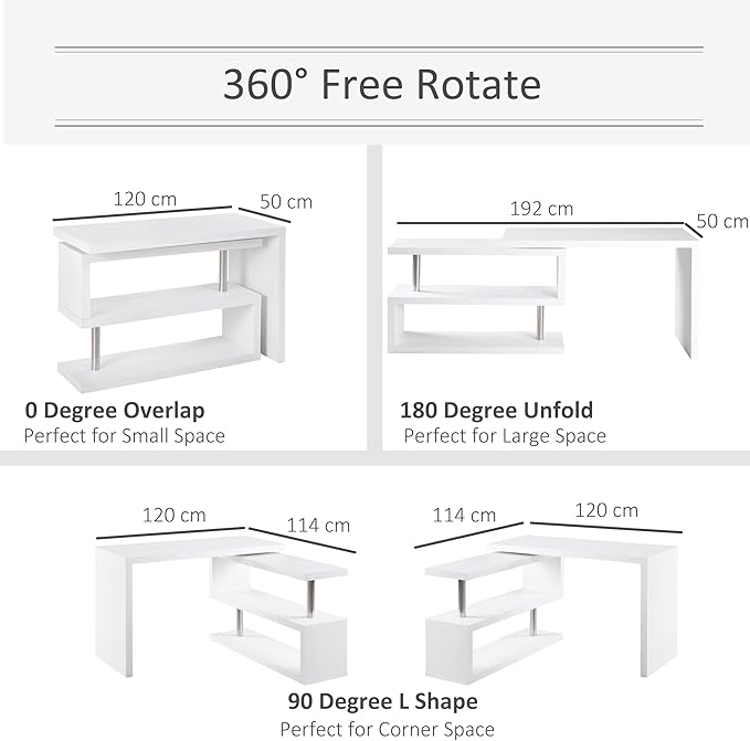 NicBex Kimberly-DW-00212-LWJ Home Office Desks, 47.25"x45"x30", White