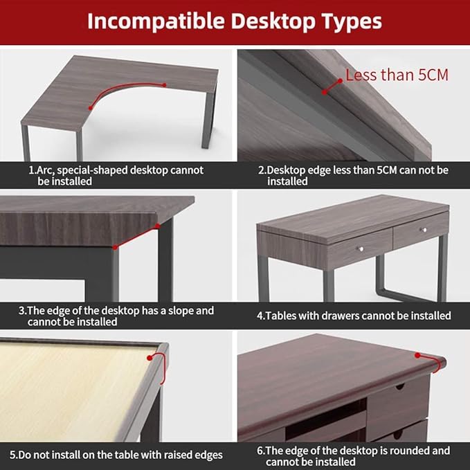 Ergonomics Desk Extender Tray, 25.2"x9.5" Punch-Free Clamp on, Foldable Keyboard Drawer Tray, Table Mount Arm Wrist Rest Shelf, Computer Elbow Arm Support