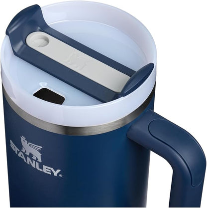STANLEY Quencher H2.0 Flow State Tumbler, 40 oz, Dark Navy | Handle and Straw | 3-Position Lid | Cup Holder Compatible for Travel | Insulated Stainless Steel Cup | BPA-Free