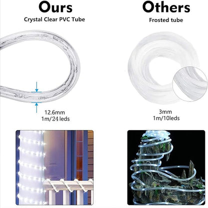 150ft LED Rope Lights Outdoor, 1080 LED Connectable and Flexible Tube Lights with 8 Modes, Waterproof LED Rope Lighting for Garden, Patio, Bedroom, Party, Pool, Indoor Outdoor Decoration (Warm White)