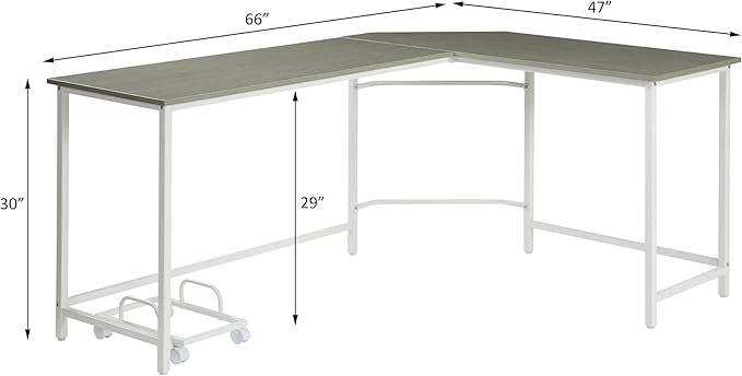NicBex Kimberly-DW-00034-LWJ Home Office Desks, 66"x47"x30", Gray