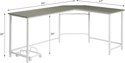 NicBex Kimberly-DW-00034-LWJ Home Office Desks, 66"x47"x30", Gray