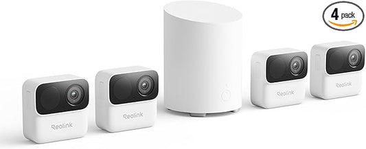 REOLINK Argus MagiCam Security Cameras Wireless Outdoor 1080p, 4 Cam Kit | AI Detection, 2.4/5GHz WiFi, AI Detection, Magnetic Mount, IR Night Vision, No Subscription, IP67, 9-Month Battery Life