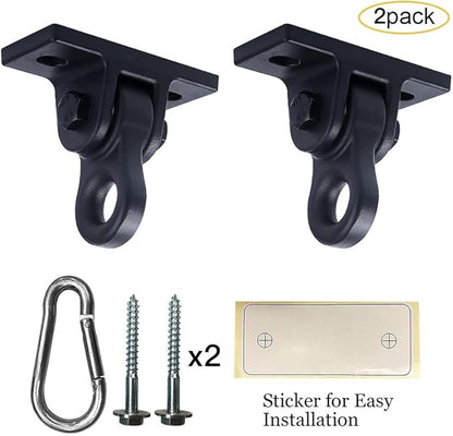 Heavy Duty Black Swing Hangers Screws Bolts Included Over 5000 lb Capacity Playground Porch Yoga Seat Trapeze Wooden Sets Indoor Outdoor 2 Pack
