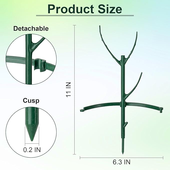 9 Pcs Plant Support Stakes & Plant Cage Support Rings, Plant Supports for Indoor Plants, Stackable Plant Holder Stick, Small Plants Potted Plants Flower Other Climbing Plants (6.4 "Wide X 11" High)